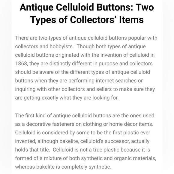 Vintage Century Celluloid Buttons - Picture 6 of 6